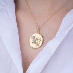 14K Gold Diamond Floral Medallion Necklace – Blossom