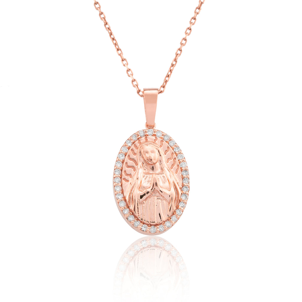 14K Gold Virgin Mary Necklace – Sancta
