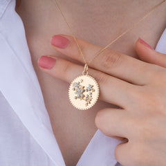 14K Gold Diamond Floral Medallion Necklace – Blossom
