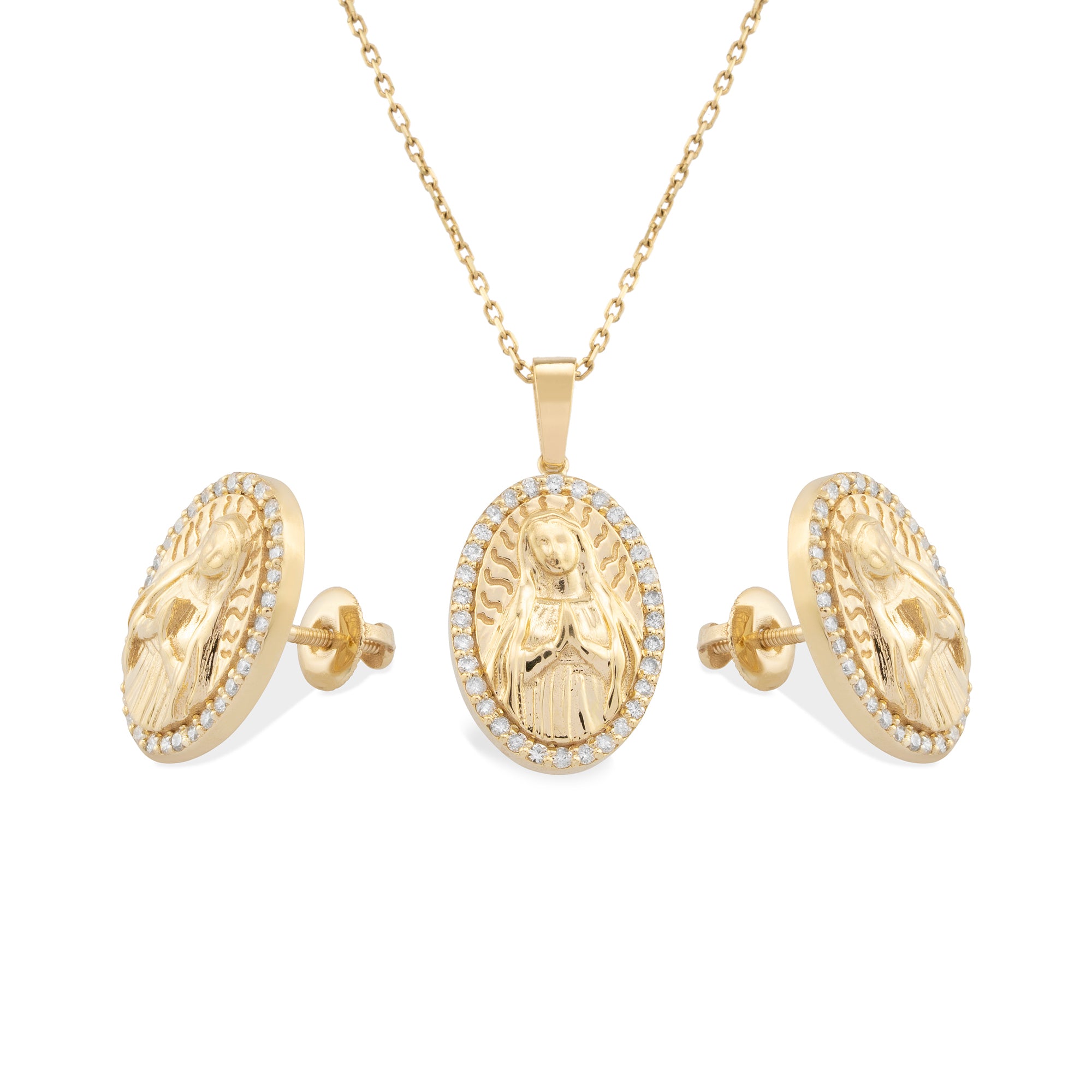 14K Gold Virgin Mary Necklace – Sancta