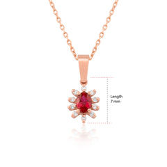 14K Gold Ruby & Diamond Oval Necklace – Astra