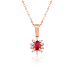 14K Gold Ruby & Diamond Oval Necklace – Astra