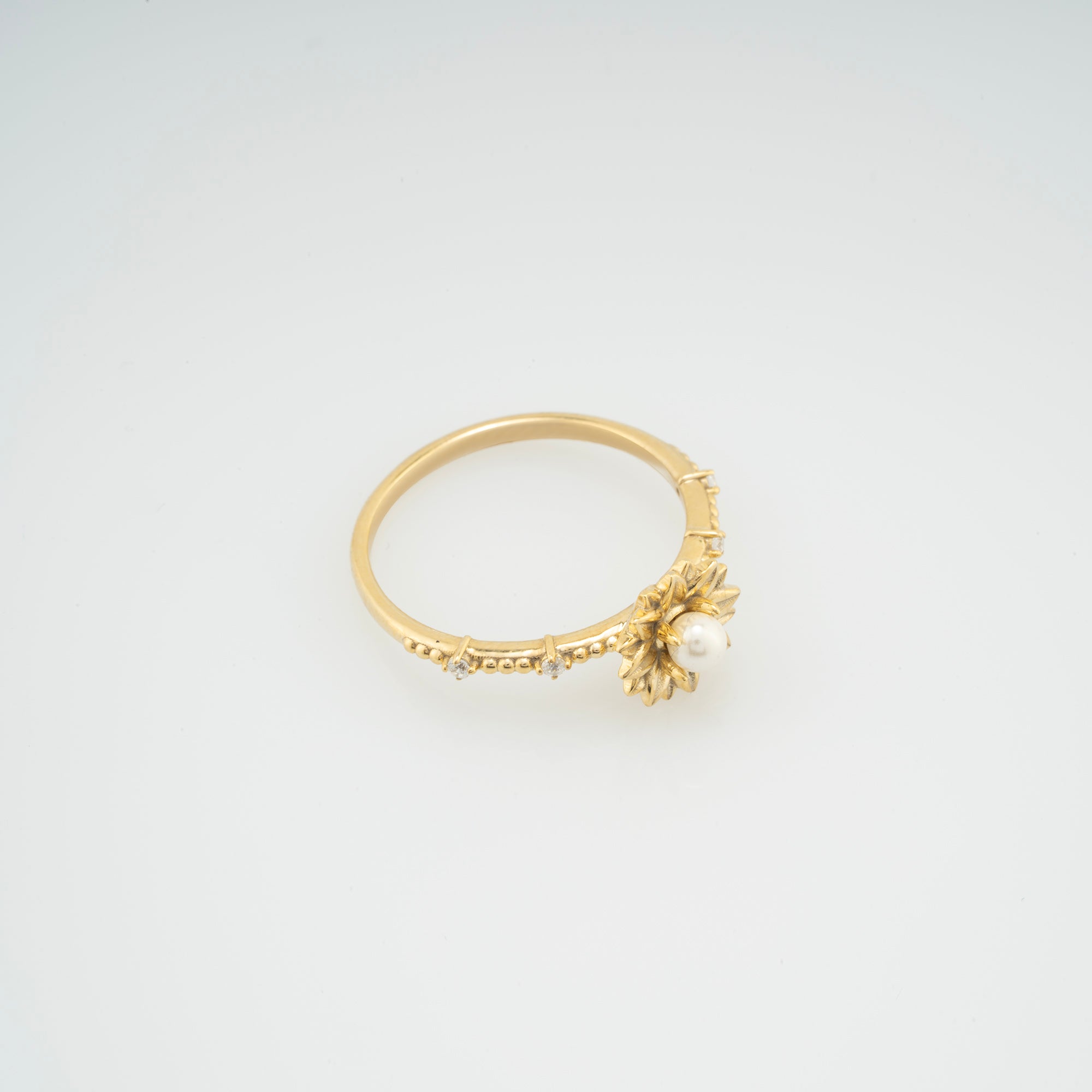 14K Gold Pearl & Diamond Ring – Elyen