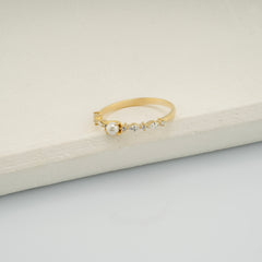 14K Gold Pearl & Diamond Ring – Averin