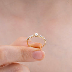 14K Gold Pearl & Diamond Ring – Averin