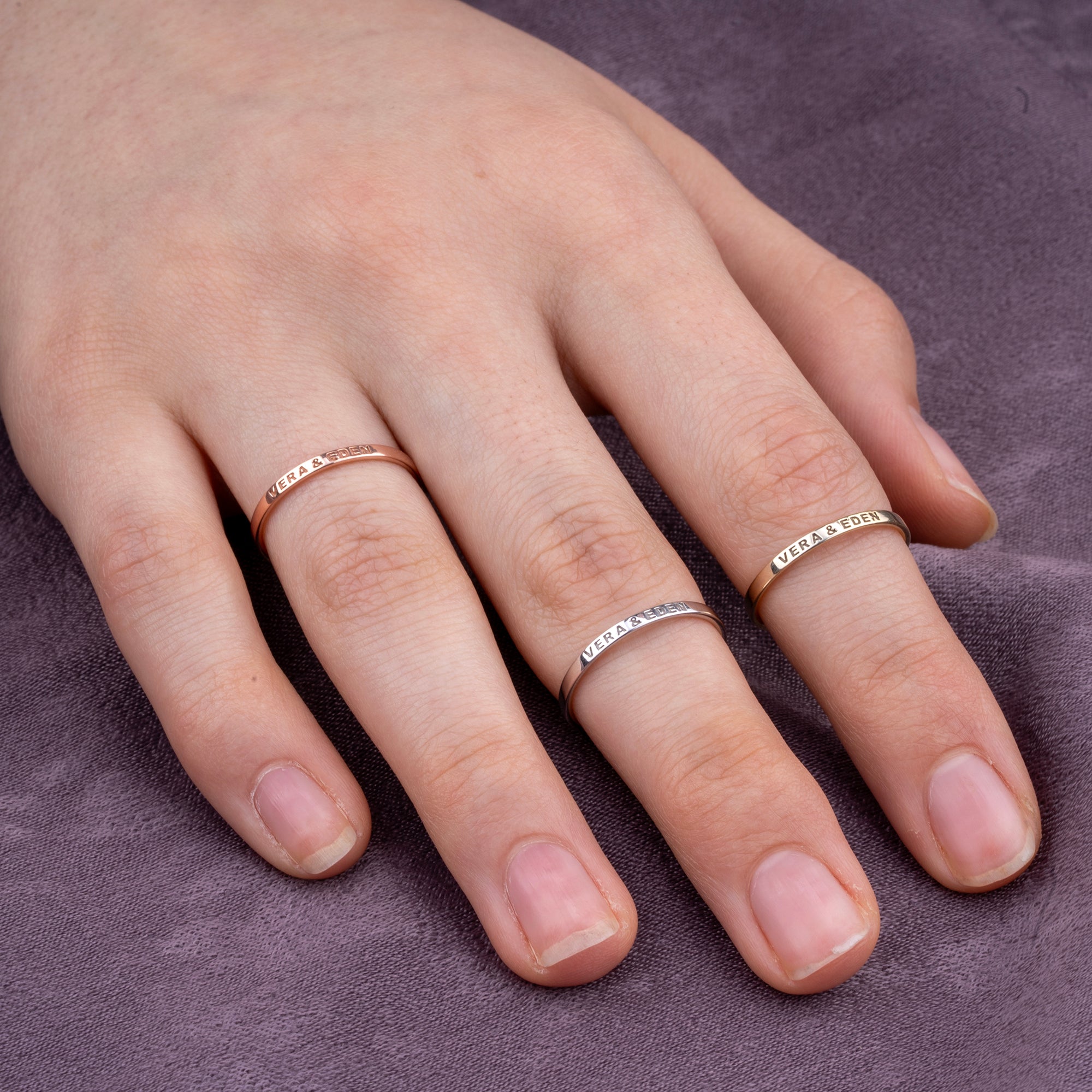 14K Gold Wedding Bands/ Men's Gold Wedding Band/ Women's Gold Wedding Band/ His and Hers Bands/ Gift for Her/ Gift for Him/ Custom Gold Ring