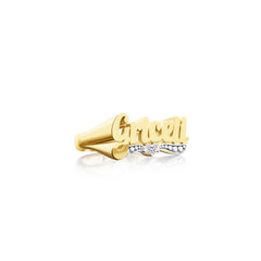 14K Solid Gold Personalized Name Ring/ 14K Gold Initials Ring/ Gold Custom Letter Rings/ Gold Ring Custom Gifts/ The Mom/ Gift for Her