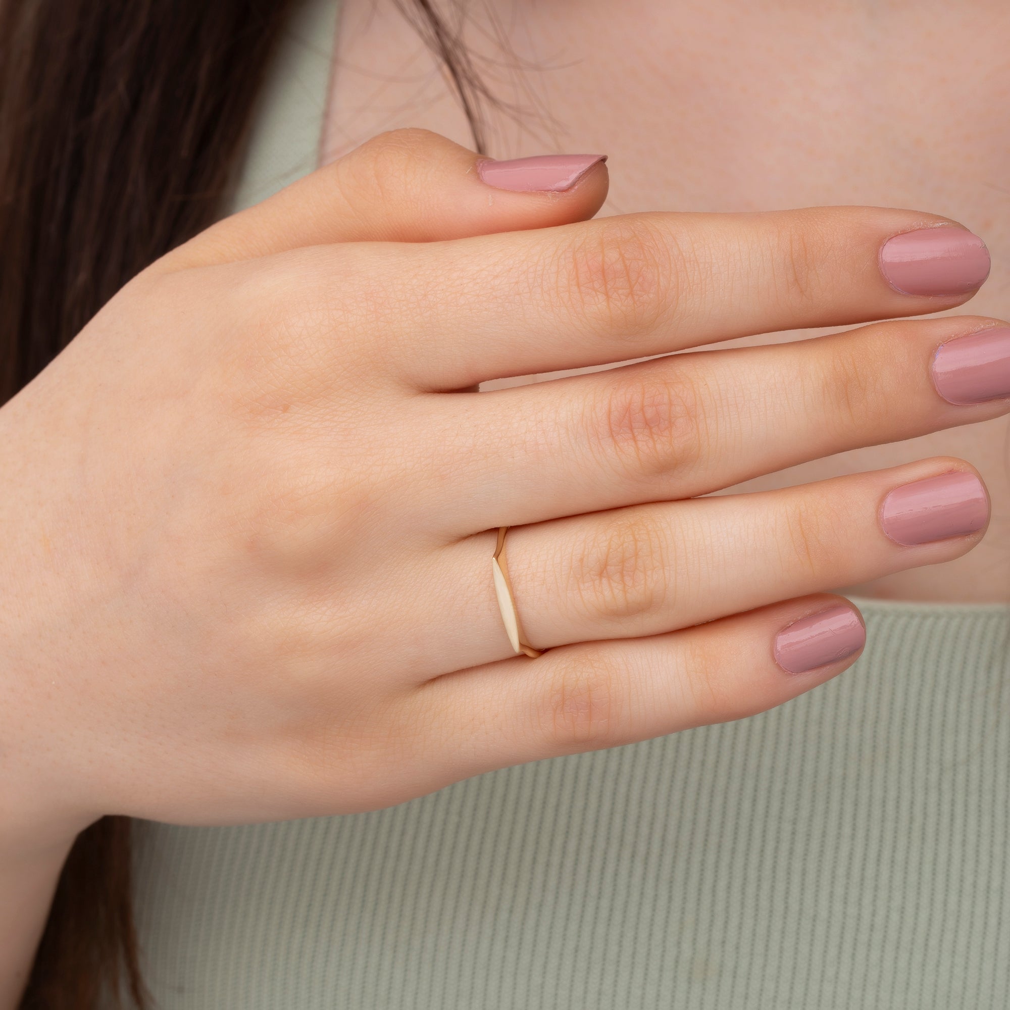 14K Gold Custom Engraved Bar Ring – Marvella