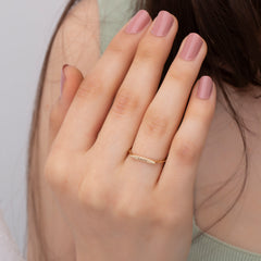 14K Gold Custom Engraved Bar Ring / Minimalist Dainty Gold Ring for Women / Personalized Name or Initial Ring / Elegant Gold Jewelry Gift