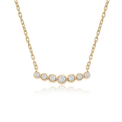 14K Gold Bezel-Set Diamond Bar Necklace – Aurora