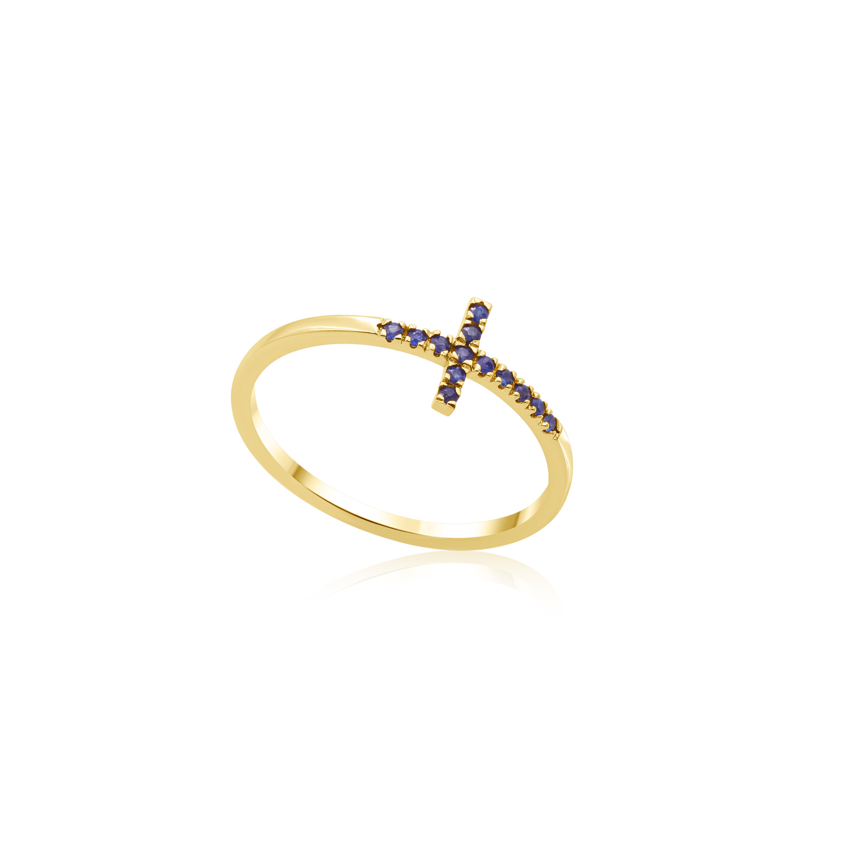 14K Gold Diamond Cross Rings/ Dainty Band Rings Gold Diamond, Sapphire, Emerald and Ruby Cross Rings/ Gift for Her/ Mothers Day Gift