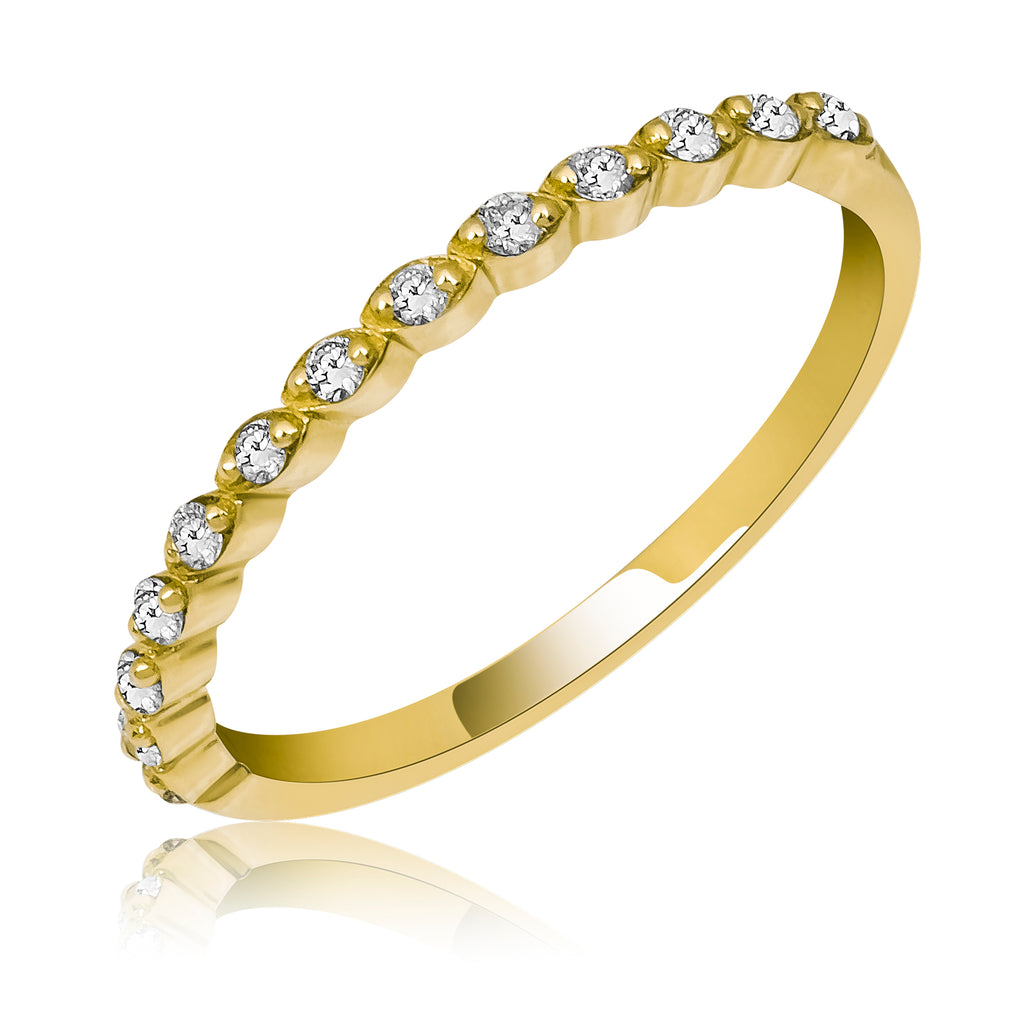 14K Gold Diamond Half Eternity Band – Lunere
