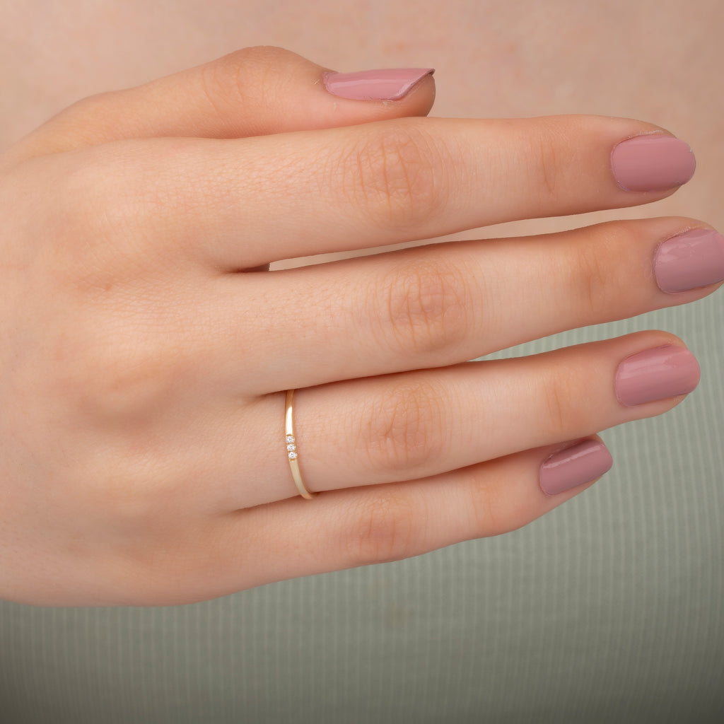 14K Gold Stackable Diamond Ring Set – Evara