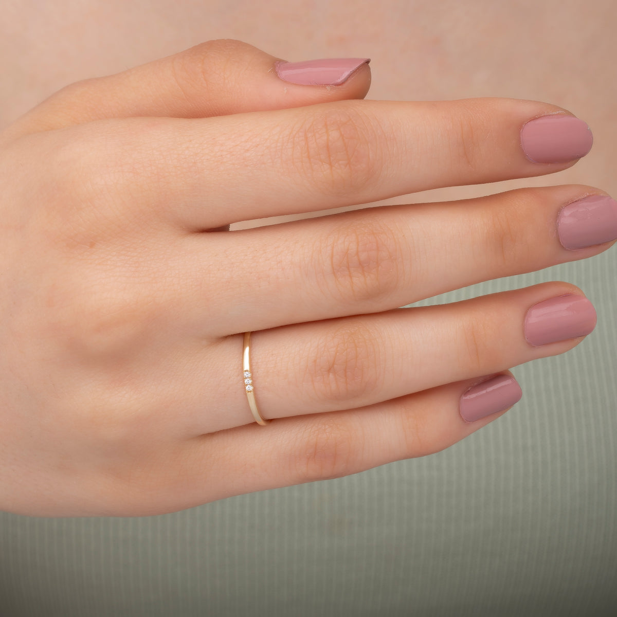14K Gold Stackable Diamond Rings Set / Minimalist Dainty Gold Bands for Women / Elegant Gold Stacking Rings / Everyday Gold Jewelry Gift