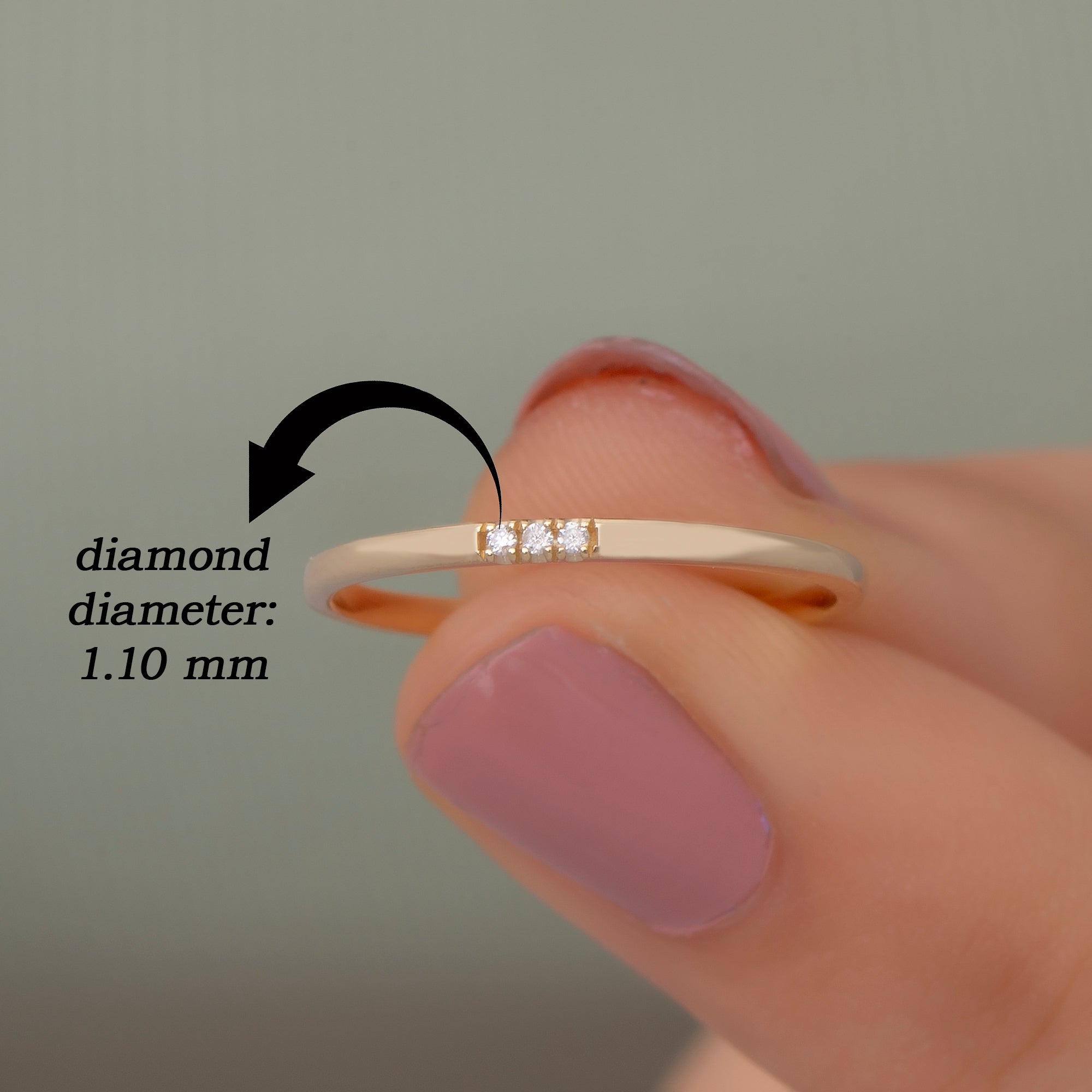14K Gold Stackable Diamond Rings Set / Minimalist Dainty Gold Bands for Women / Elegant Gold Stacking Rings / Everyday Gold Jewelry Gift