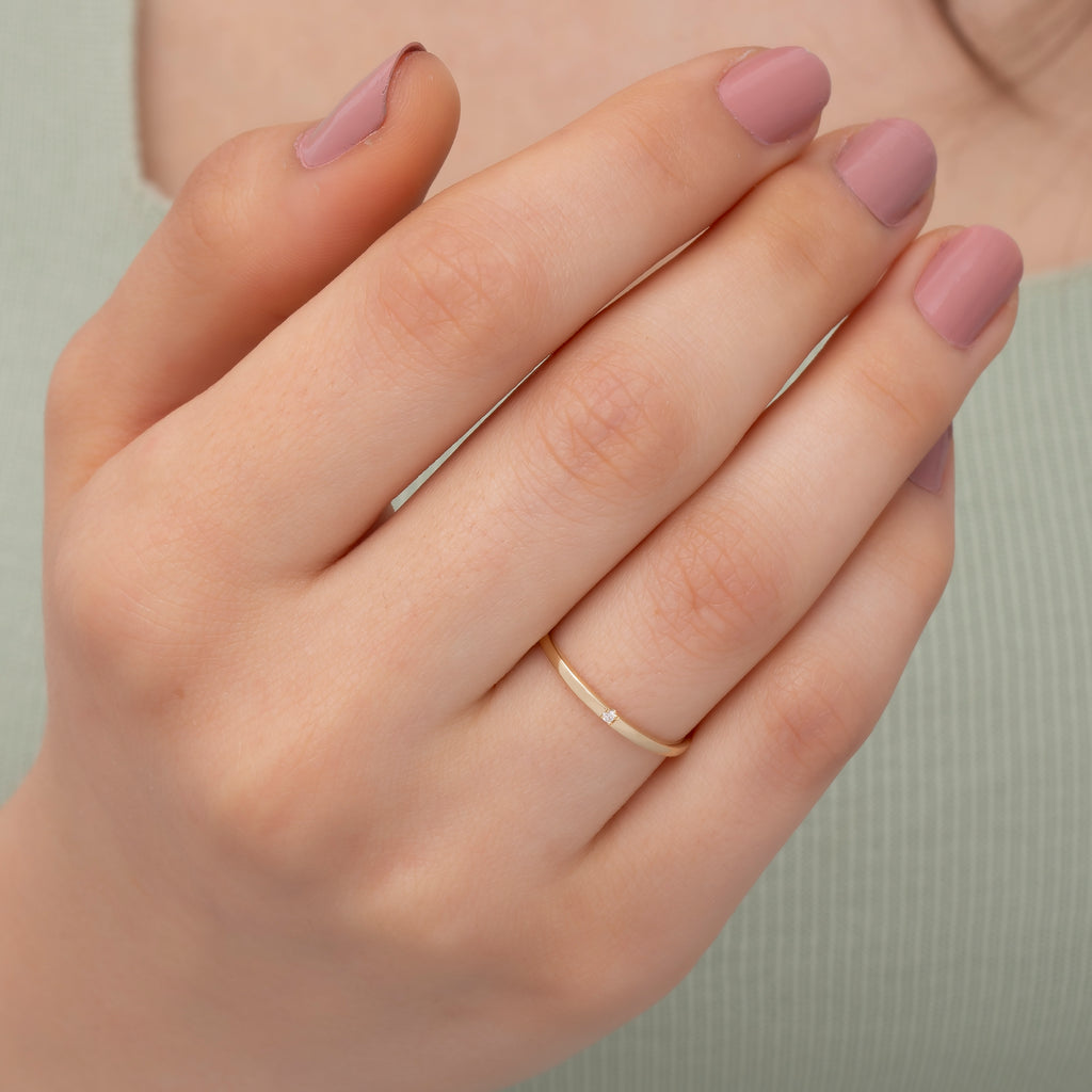 14K Gold Stackable Diamond Ring Set – Evara