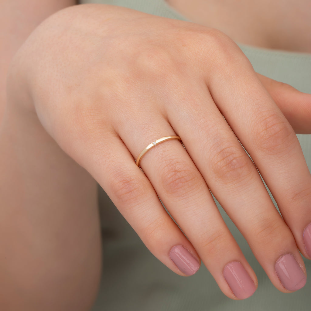 14K Gold Stackable Diamond Ring Set – Evara