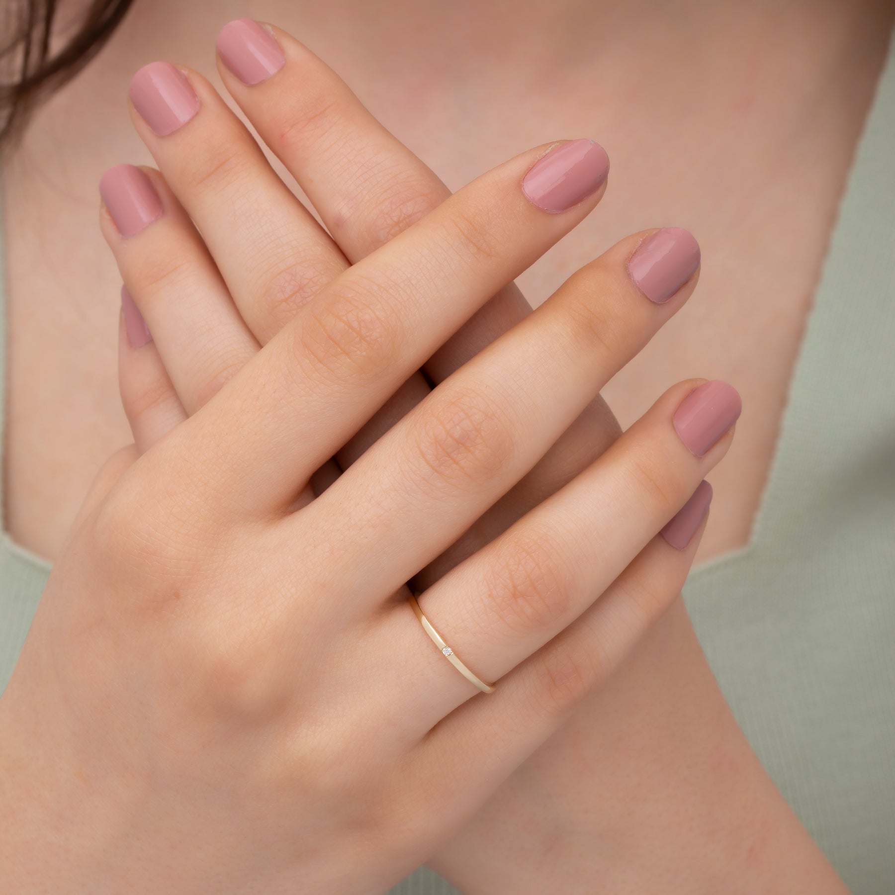 14 Ayar Altın Üst Üste Takılan Pırlanta Yüzük Seti – Evara 