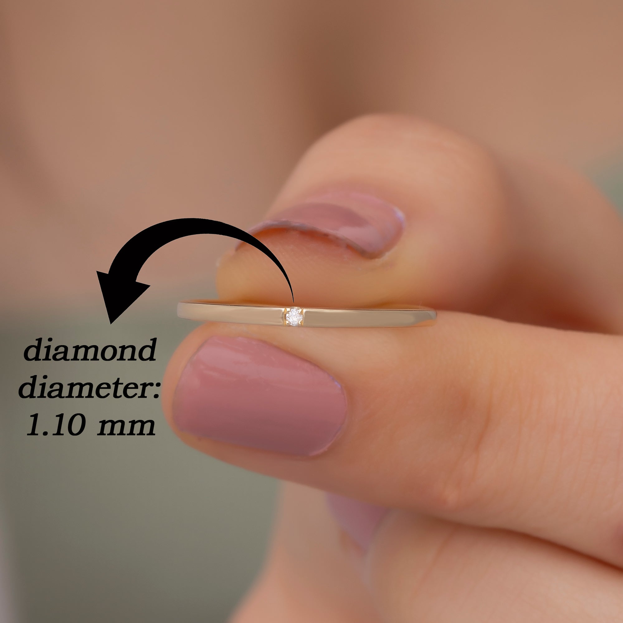 14K Gold Stackable Diamond Rings Set / Minimalist Dainty Gold Bands for Women / Elegant Gold Stacking Rings / Everyday Gold Jewelry Gift