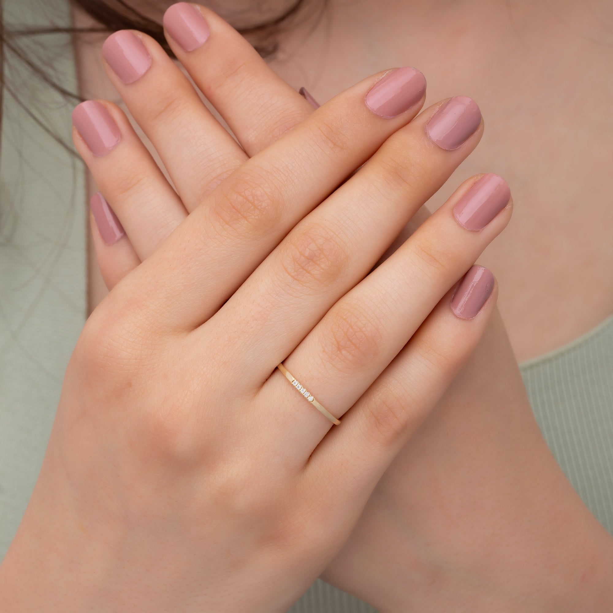 14K Gold Stackable Diamond Rings Set / Minimalist Dainty Gold Bands for Women / Elegant Gold Stacking Rings / Everyday Gold Jewelry Gift