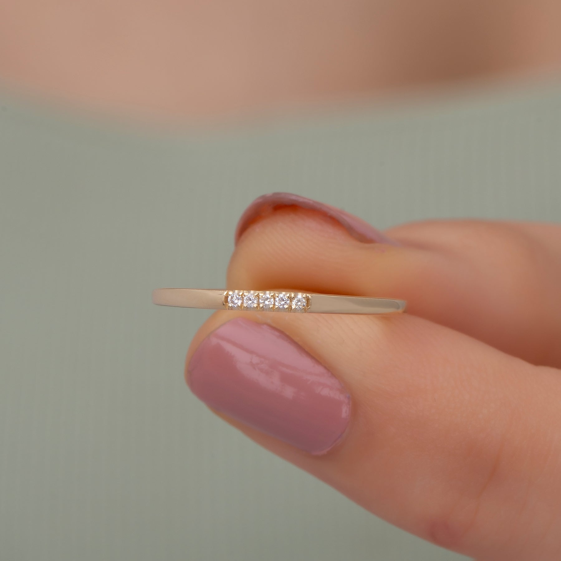 14 Ayar Altın Üst Üste Takılan Pırlanta Yüzük Seti – Evara 