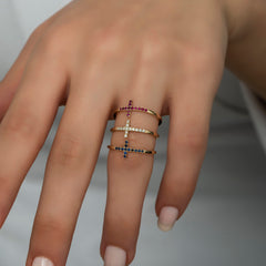 14K Gold Ruby Cross Ring – Serelis