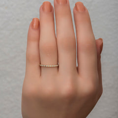 14K Gold Thin Diamond Half Eternity Band – Calyra