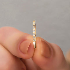 14K Gold Thin Diamond Half Eternity Band – Calyra