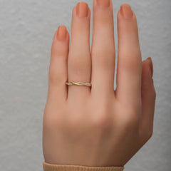 14K Solid Gold Braided Diamond Ring – Lunaria