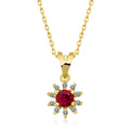 14K Gold Ruby & Diamond Round Necklace – Astra