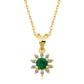 14K Gold Emerald & Diamond Round Necklace – Astra