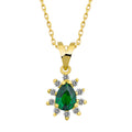 14K Gold Emerald & Diamond Pear Necklace – Astra
