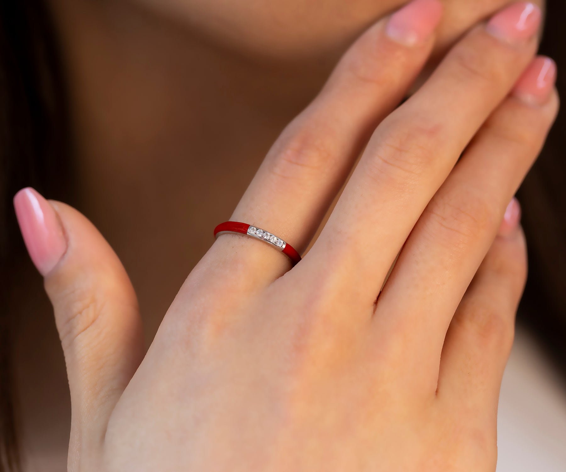 14K Gold Multicolor Diamond Enamel Ring – Marvyn