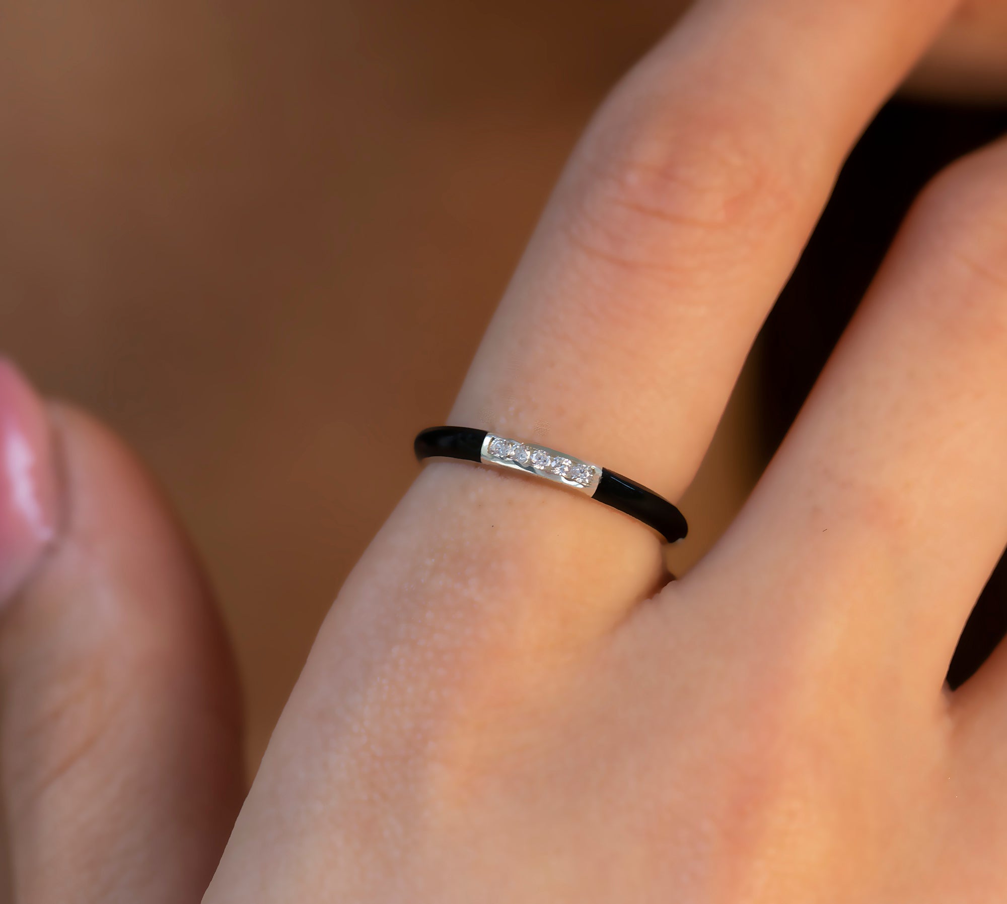 14K Gold Multicolor Diamond Enamel Ring – Marvyn