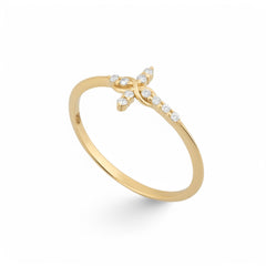 14K Gold Infinity Diamond Cross Ring – Everlight