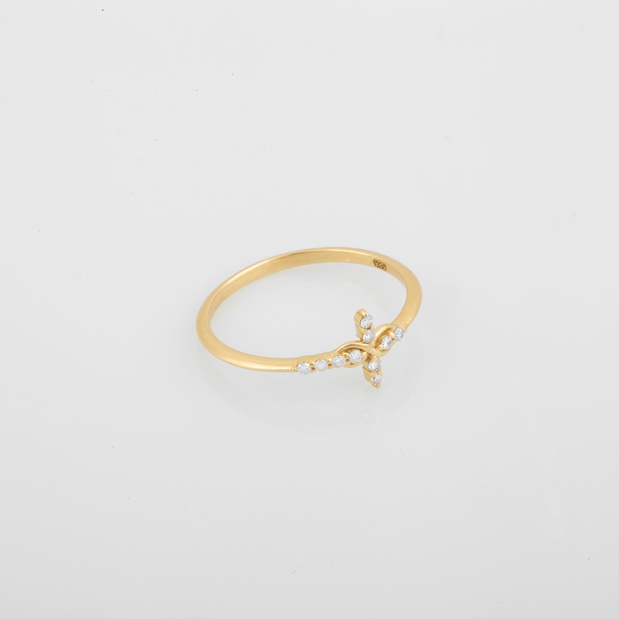 14K Gold Diamond Infinity Cross Ring for Woman/ Gold Diamond Cross Minimalist Rings Gift for Her/ Birthday Gift for Her/ Mothers Day Gifts