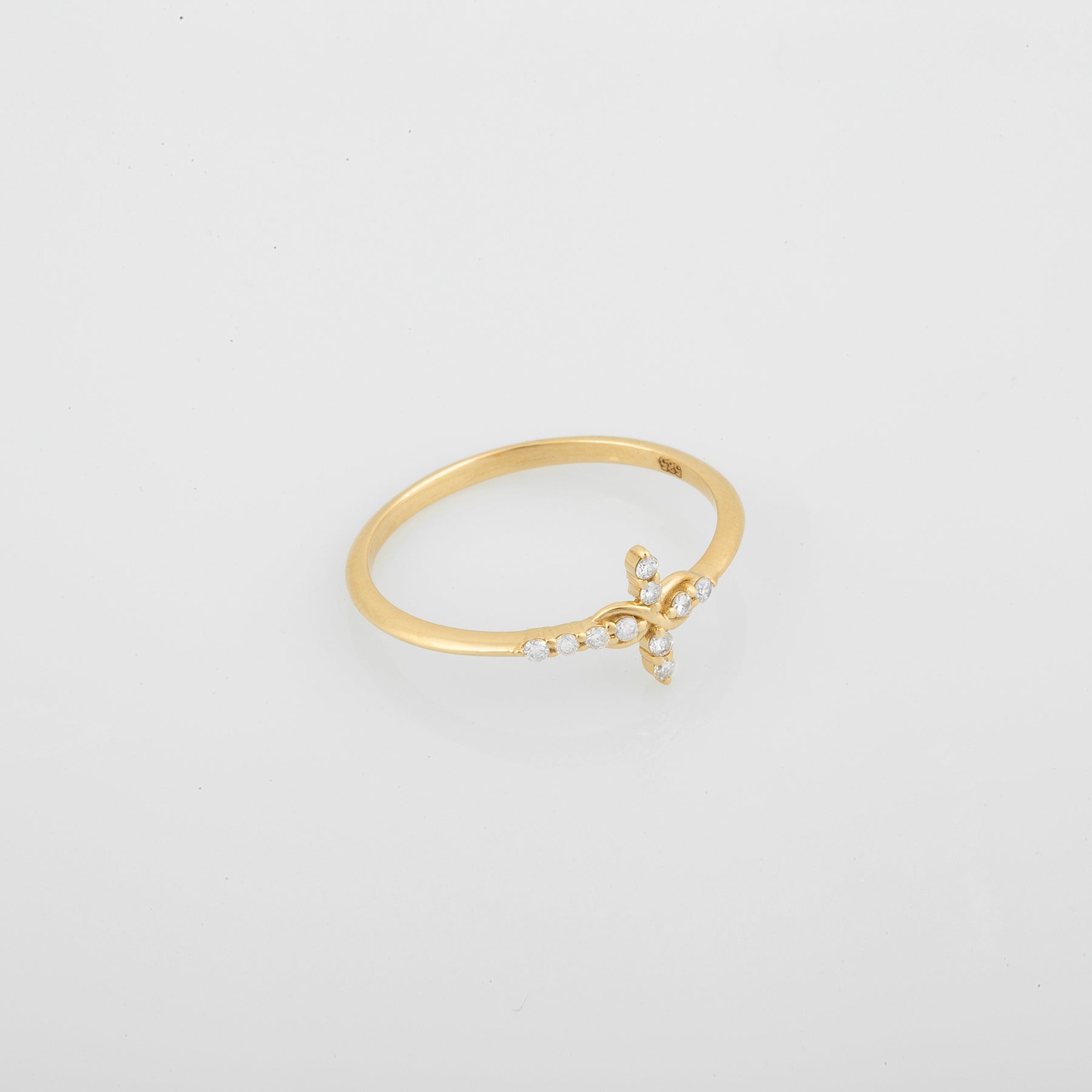 14K Gold Infinity Diamond Cross Ring – Everlight