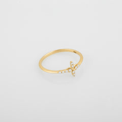 14K Gold Infinity Diamond Cross Ring – Everlight