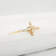 14K Gold Infinity Diamond Cross Ring – Everlight