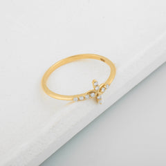 14K Gold Infinity Diamond Cross Ring – Everlight