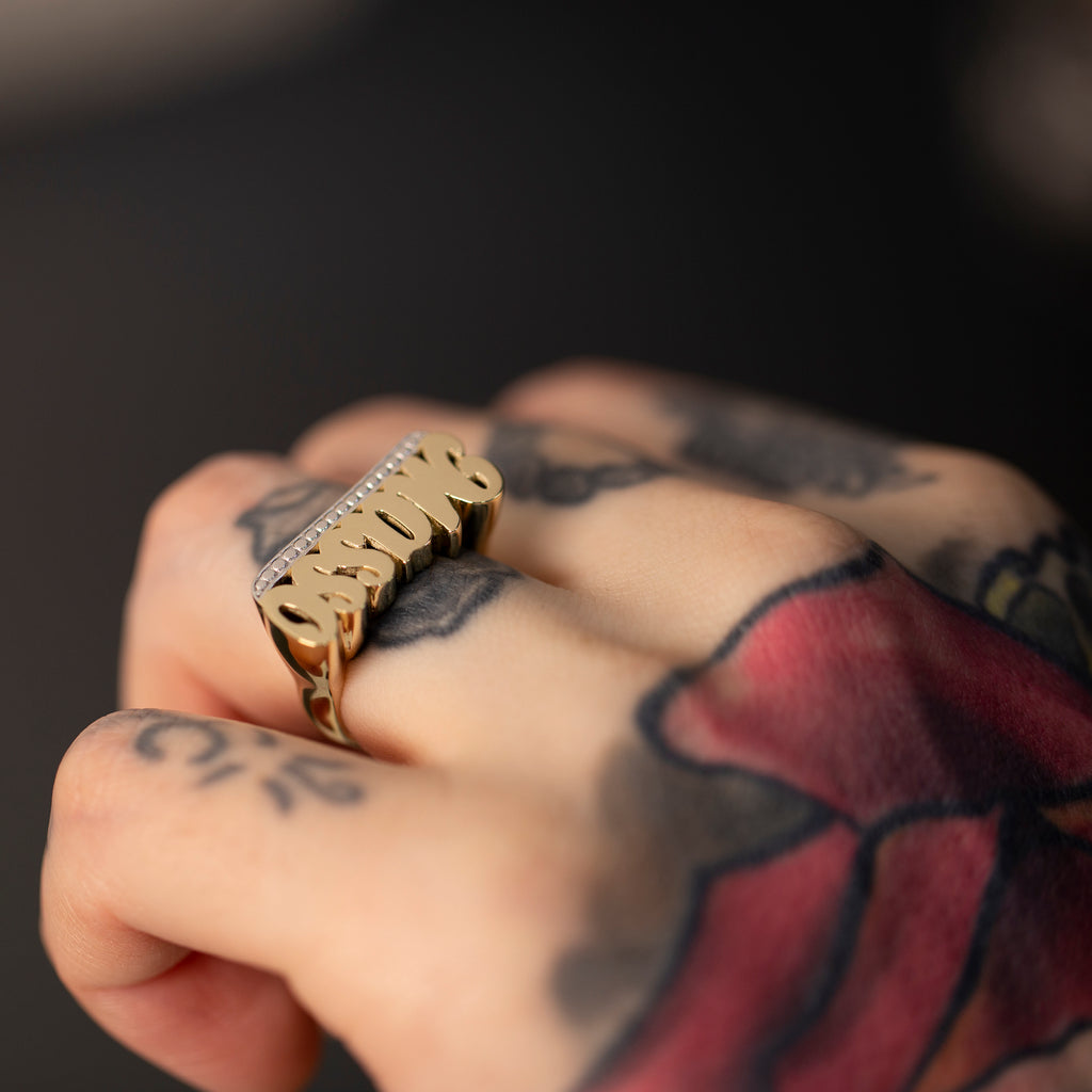 14K Solid Gold Personalized Name Ring for Men – Coralie