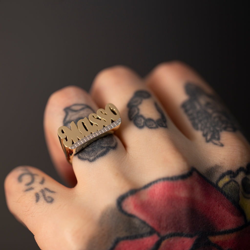 14K Solid Gold Personalized Name Ring for Men – Coralie