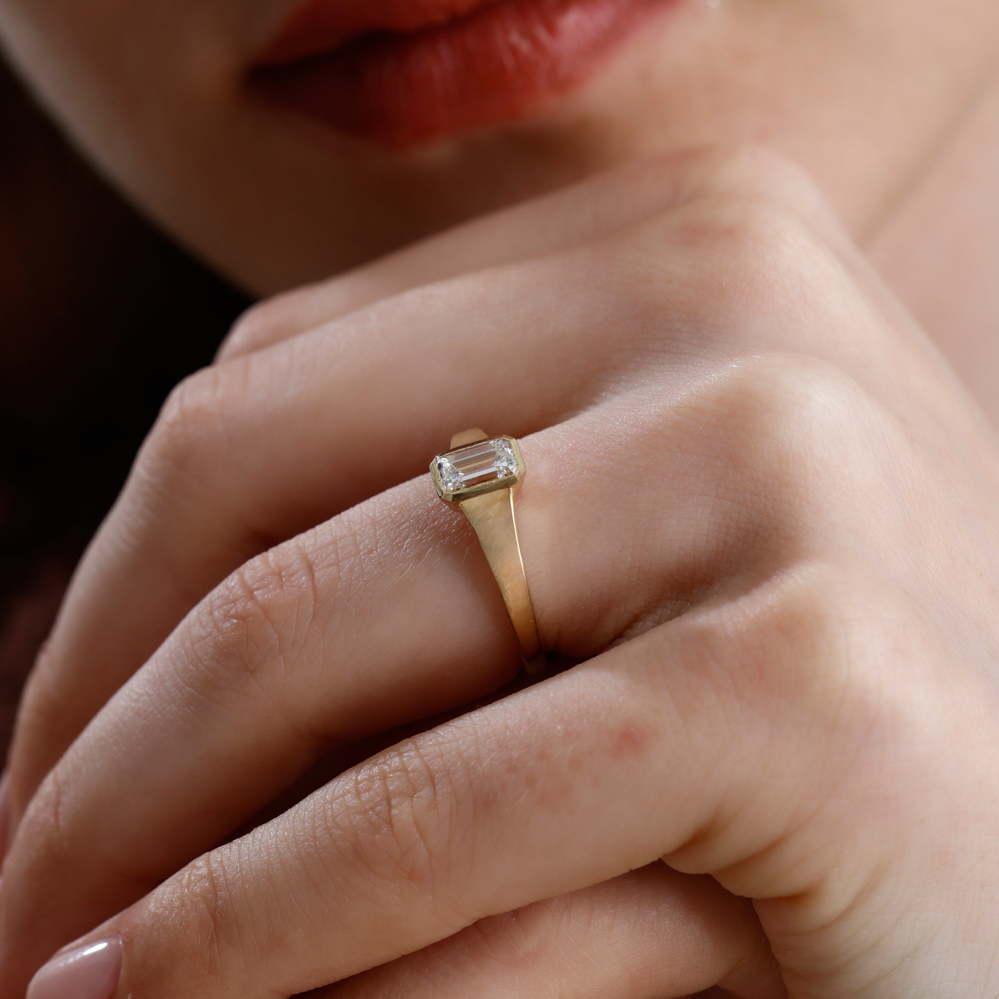 Emerald Cut Lab Grown Diamond Engagement Ring – Nexa