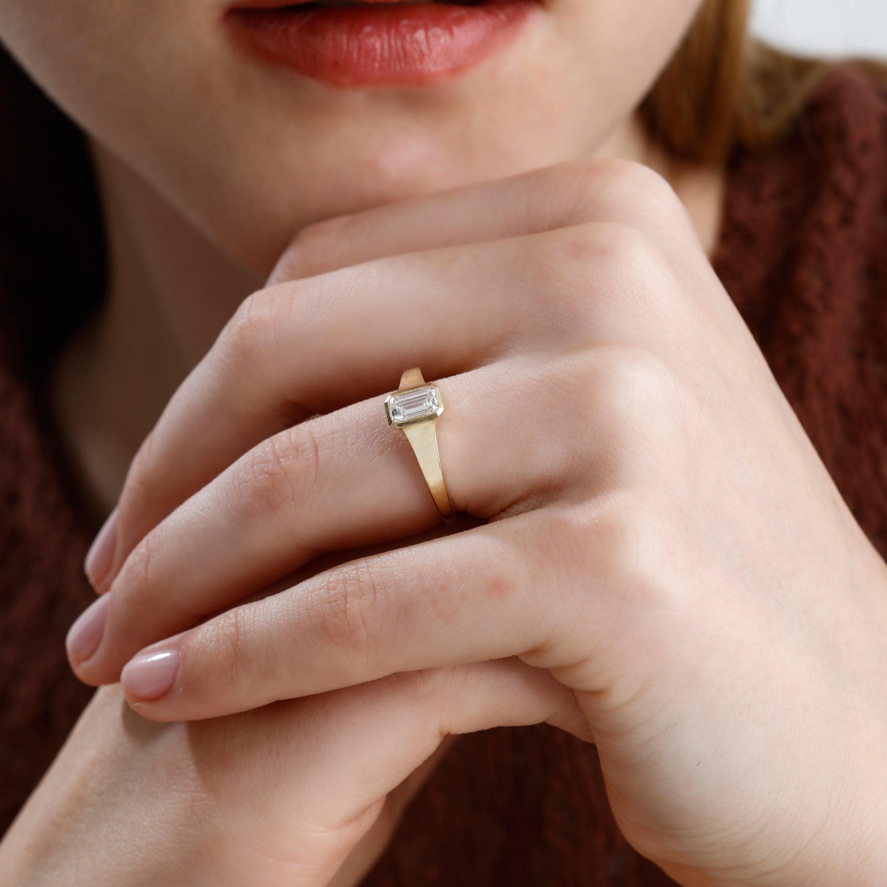 Emerald Cut Lab Grown Diamond Engagement Ring – Nexa