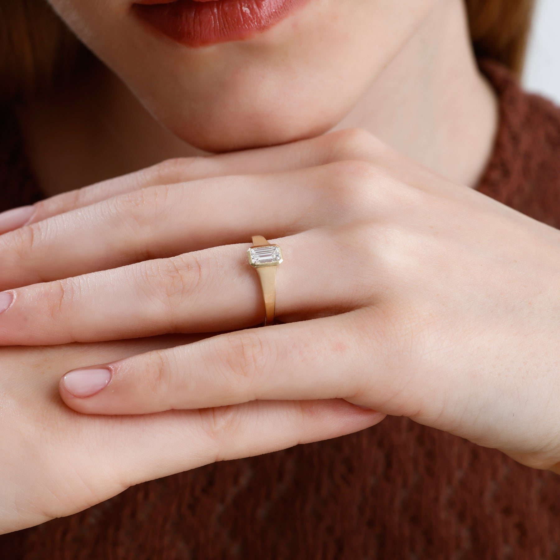 Emerald Cut Lab Grown Diamond Engagement Ring – Nexa