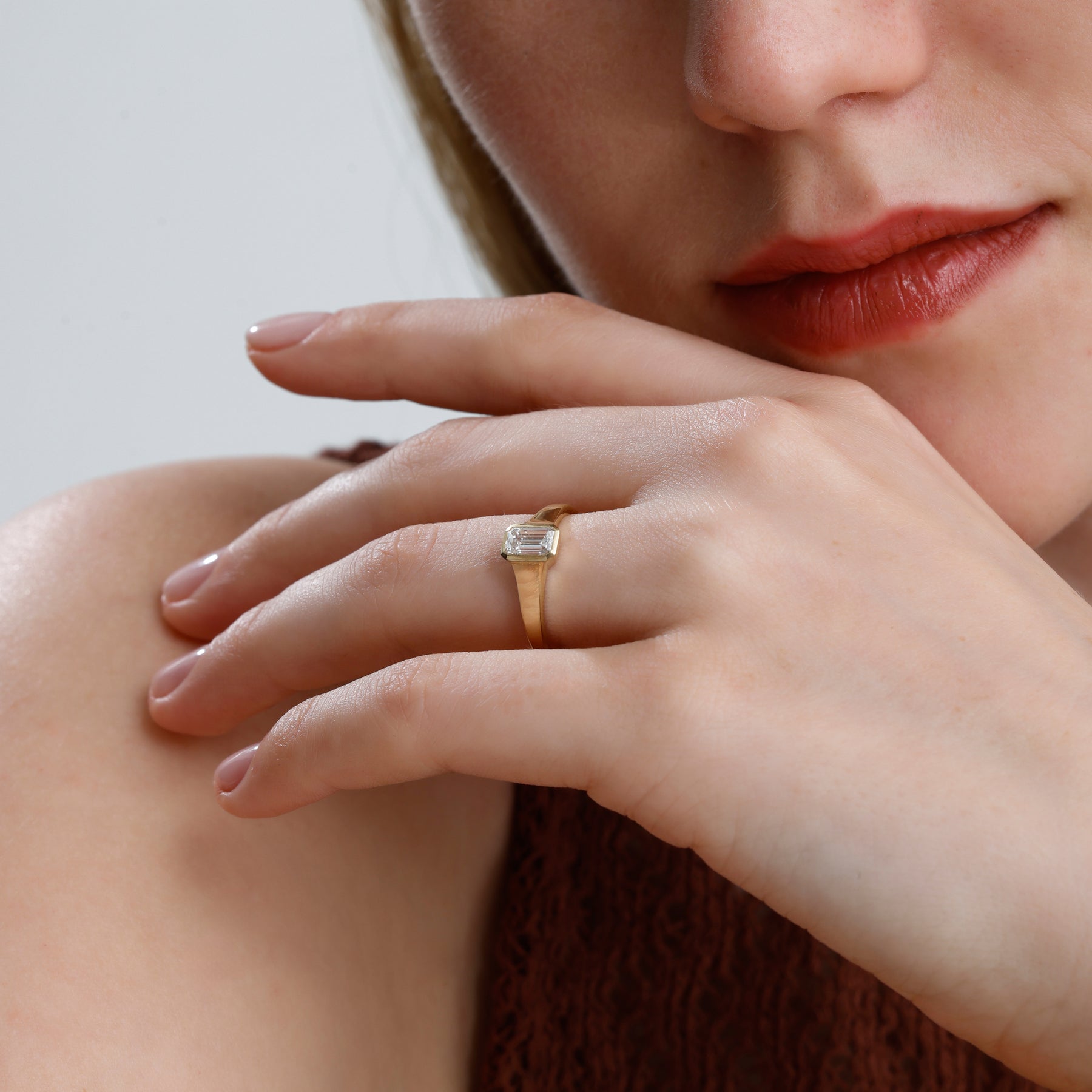 Emerald Cut Lab Grown Diamond Engagement Ring – Nexa