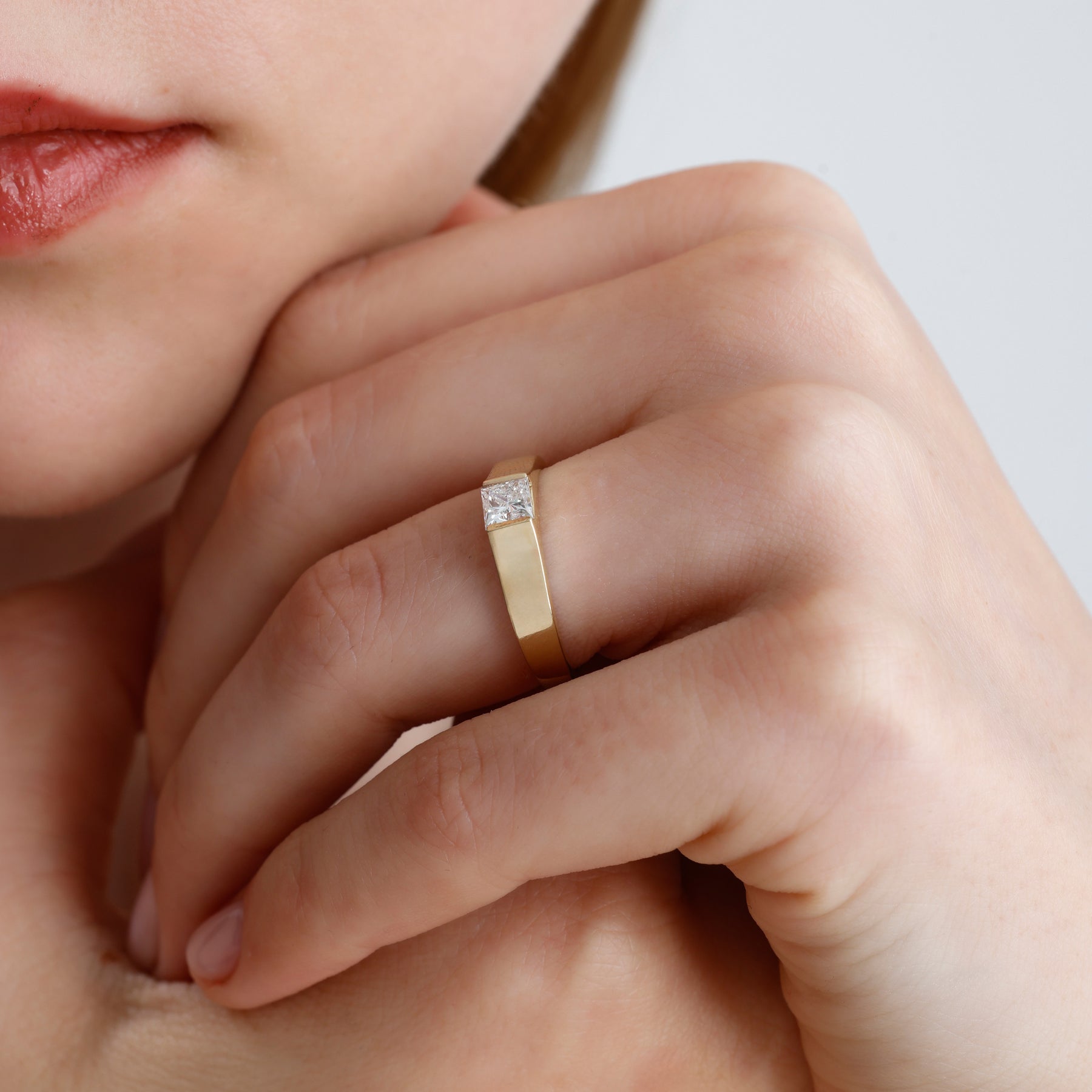 Princess Cut Lab Grown Diamond Square Ring – Viren