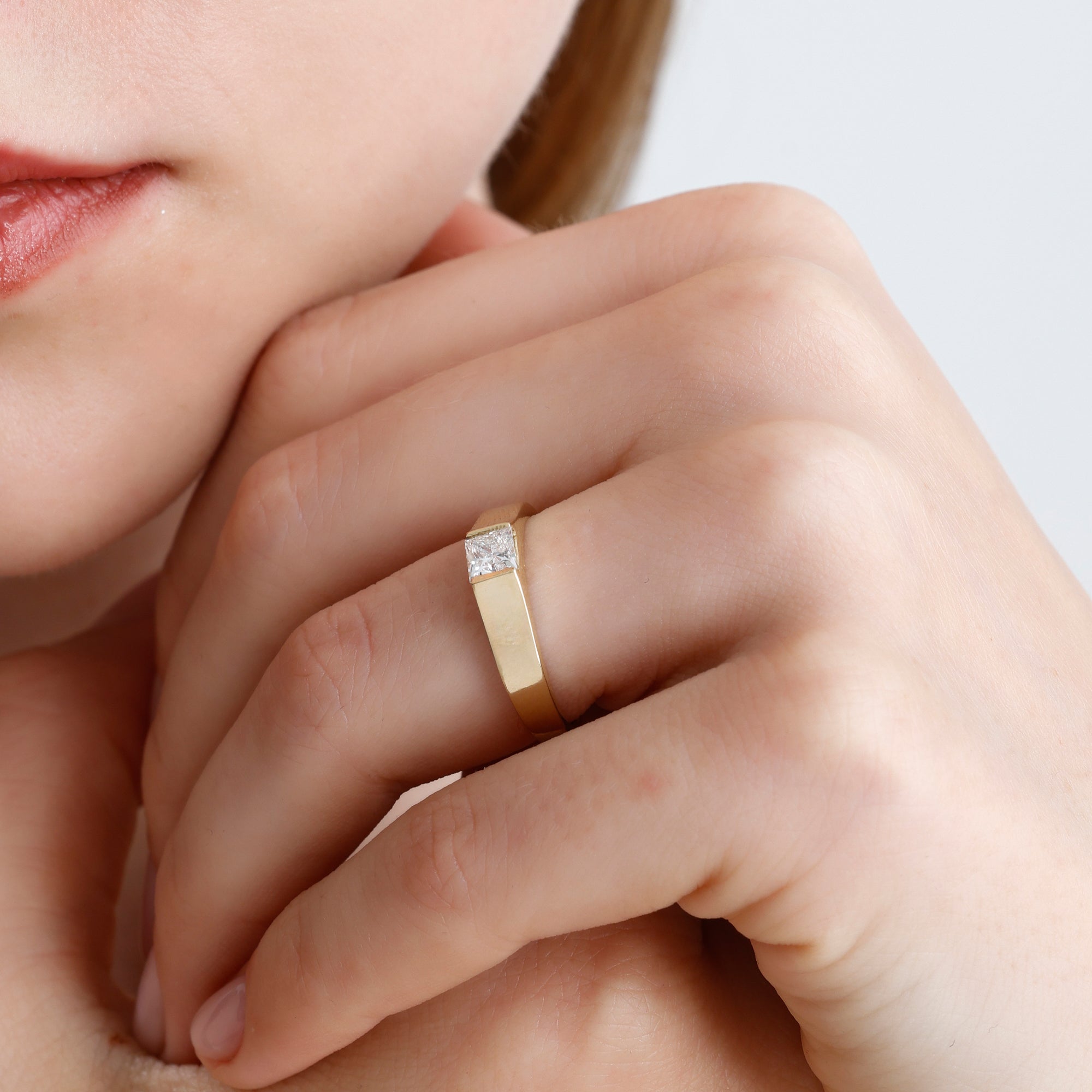 Princess Cut Lab Grown Diamond Square Ring – Viren