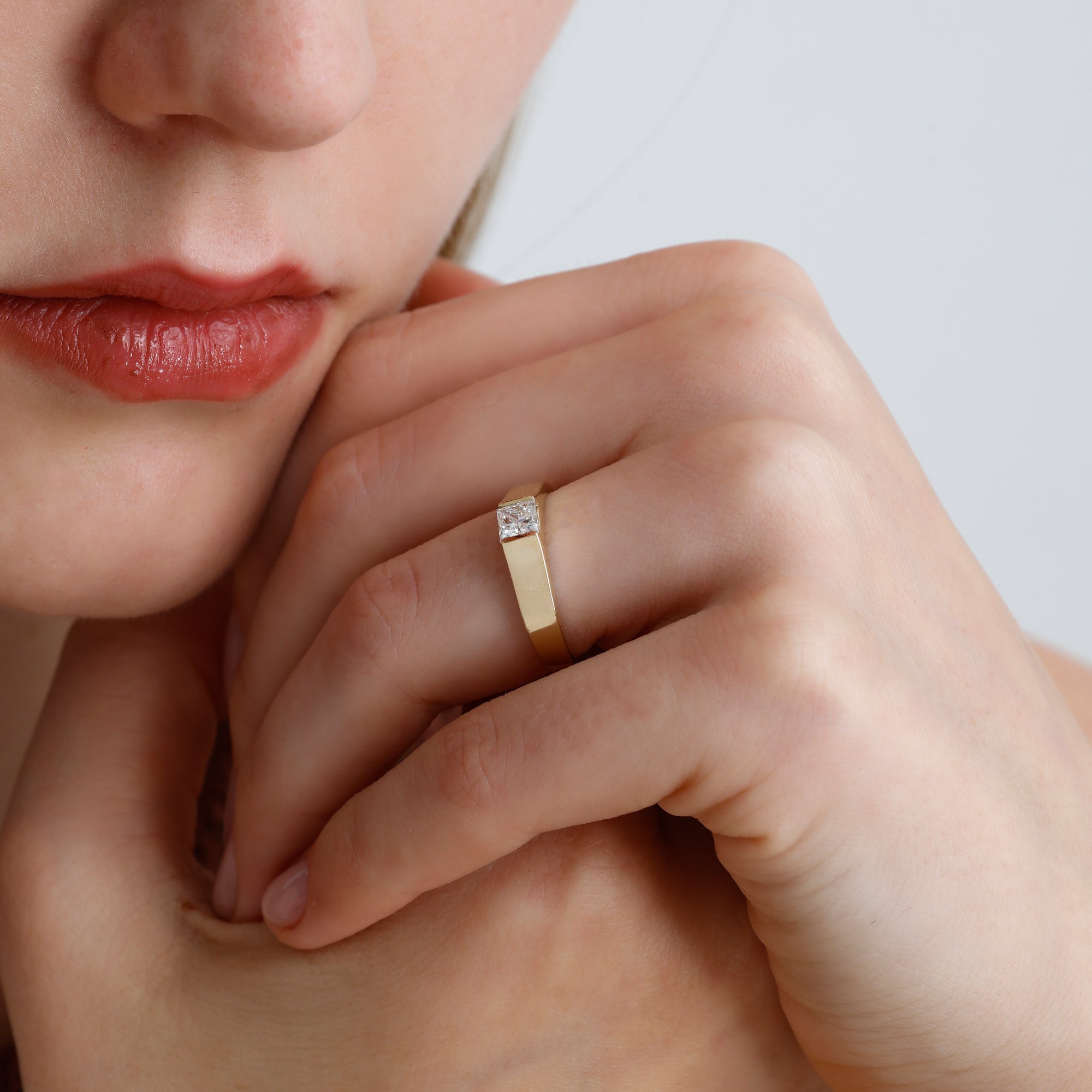 Princess Cut Lab Grown Diamond Square Ring – Viren