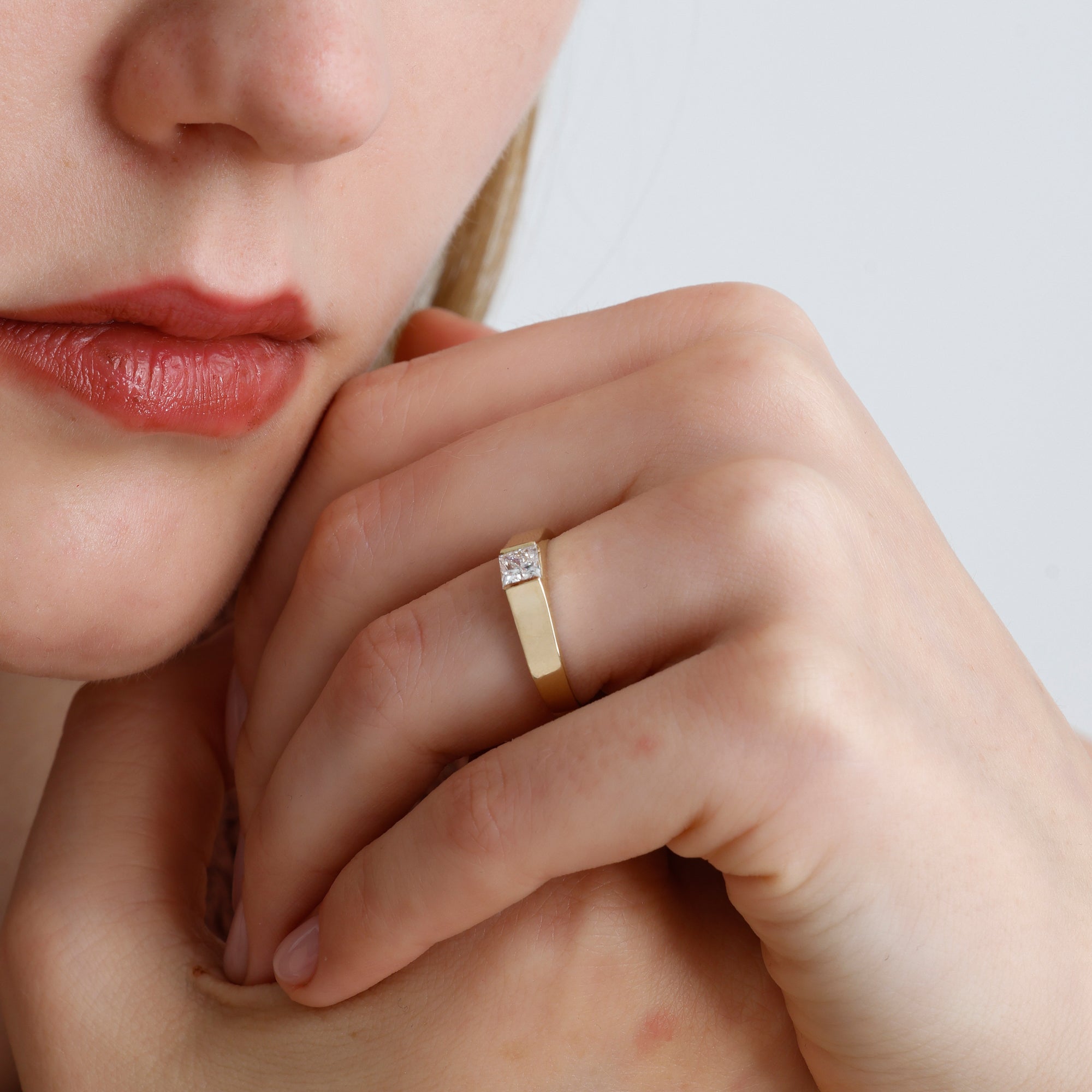 Princess Cut Lab Grown Diamond Square Ring – Viren